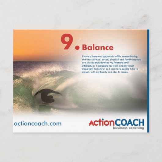 Het Briefkaart van het saldo - 14 Punten van (Voorkant)