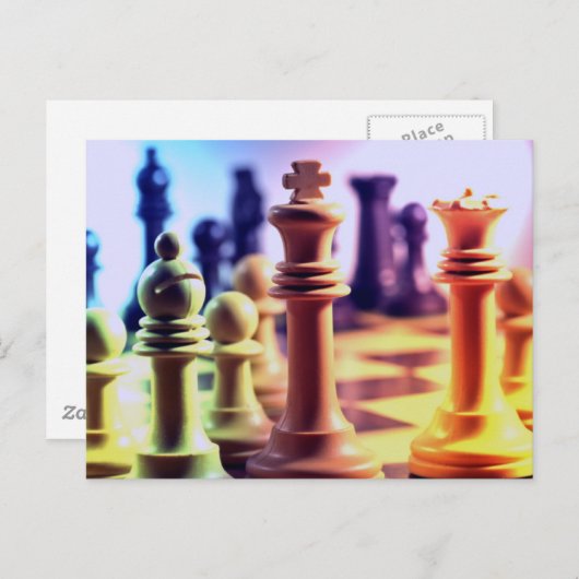 Het Briefkaart van het Spel van het schaak (Voorkant / Achterkant)