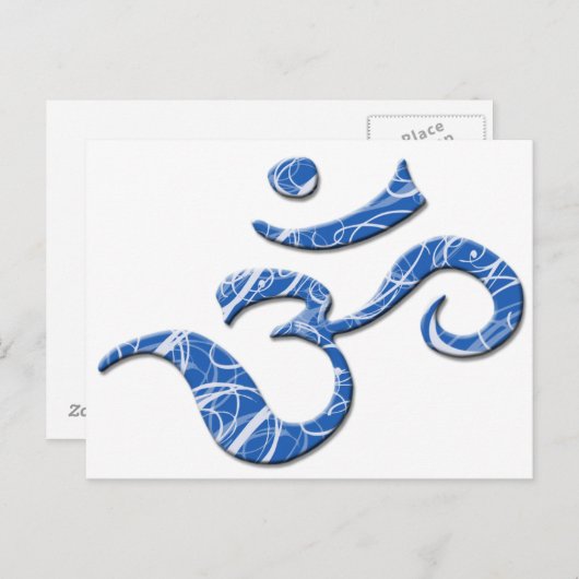 Het Briefkaart van het symbool van Ohm in Blauw (Voorkant / Achterkant)