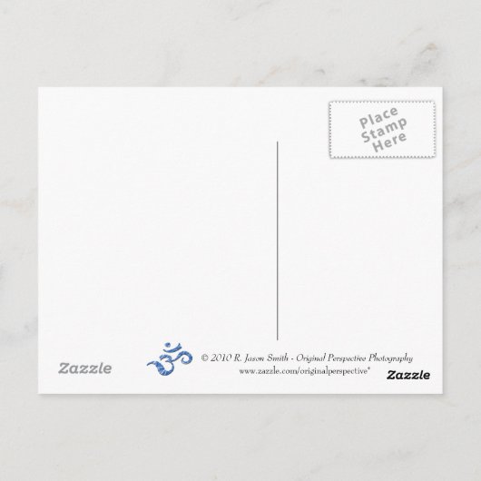 Het Briefkaart van het symbool van Ohm in Blauw (Achterkant)