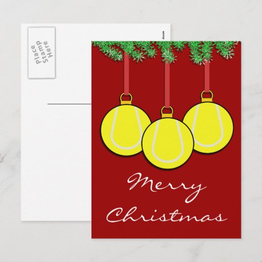 Het Briefkaart van het Tennis van Kerstmis (Voorkant / Achterkant)