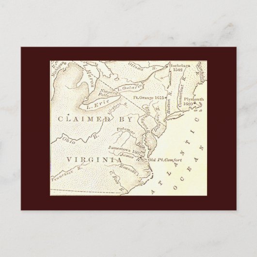 Het Briefkaart van het territorium van Virginia (Voorkant)
