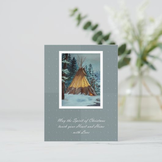 Het Briefkaart van het Tipi van Kerstmis/het (Staand voorkant)