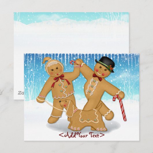 Het Briefkaart van het Trio van de peperkoek (Voorkant / Achterkant)