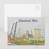 Het Briefkaart van het Uitzicht van Cleveland Ohio (Voorkant / Achterkant)