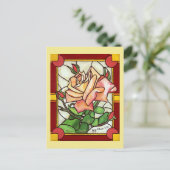 Het Briefkaart van het Venster van het Roos van de (Staand voorkant)