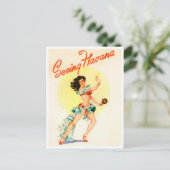 Het briefkaart van het vintage-reisje Havana (Staand voorkant)