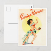 Het briefkaart van het vintage-reisje Havana (Voorkant / Achterkant)