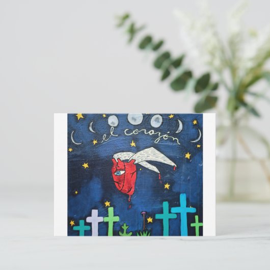 Het Briefkaart van het vliegende hart (Staand voorkant)