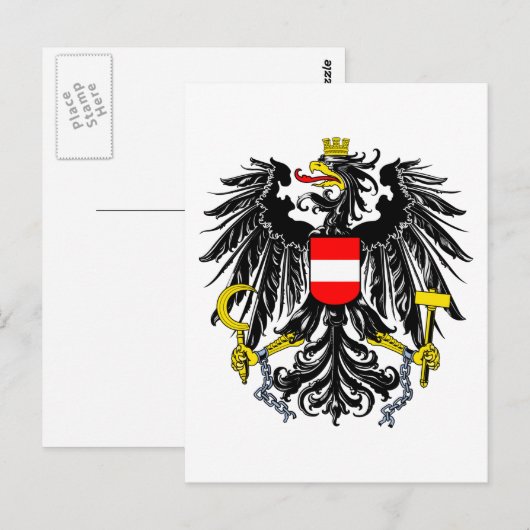 Het Briefkaart van het Wapenschild van Oostenrijk (Voorkant / Achterkant)