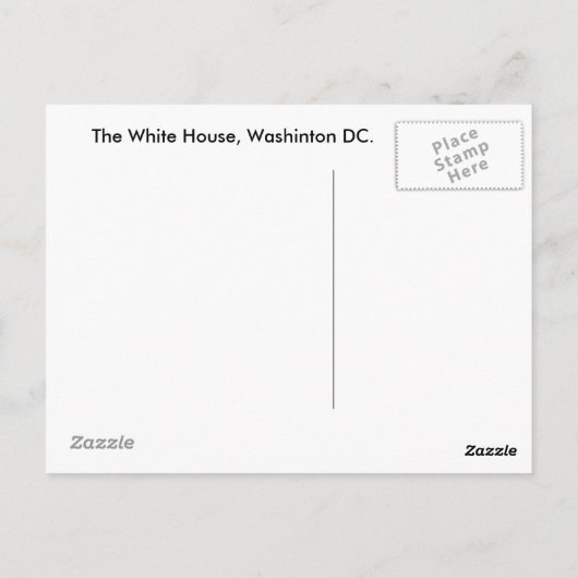 Het Briefkaart van het Witte Huis (Achterkant)
