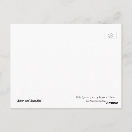 Het briefkaart van het "zilver en van de Saffier" (Achterkant)