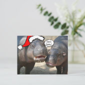 Het briefkaart van Hippo van de Kerstman van (Staand voorkant)