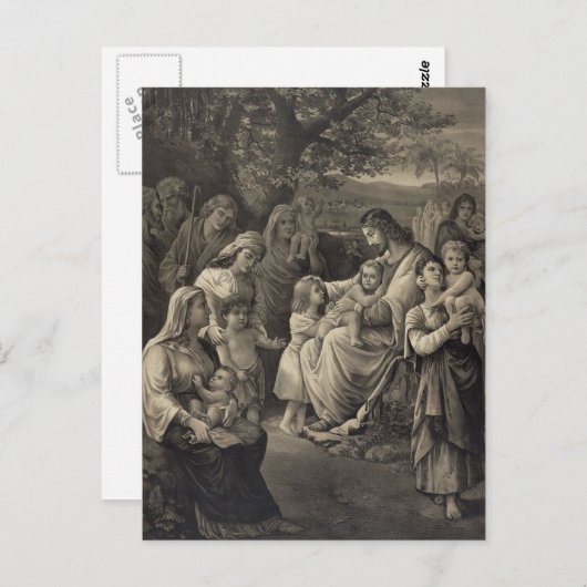 Het briefkaart van Jesus Blessing (Voorkant / Achterkant)