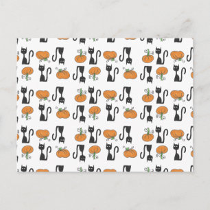 Het Briefkaart van katten en van Pompoenen