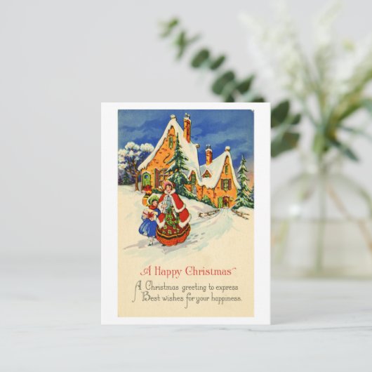 Het Briefkaart van Kerstmis (ca. 1920) (Staand voorkant)