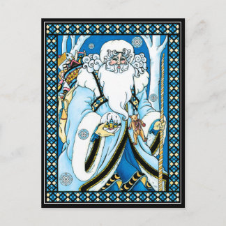Het Briefkaart van Kerstmis:   Kerstman met Giften