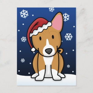 Het Briefkaart van Kerstmis van Basenji van Kawaii