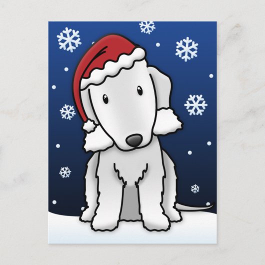Het Briefkaart van Kerstmis van Bedlington Terrier (Voorkant)
