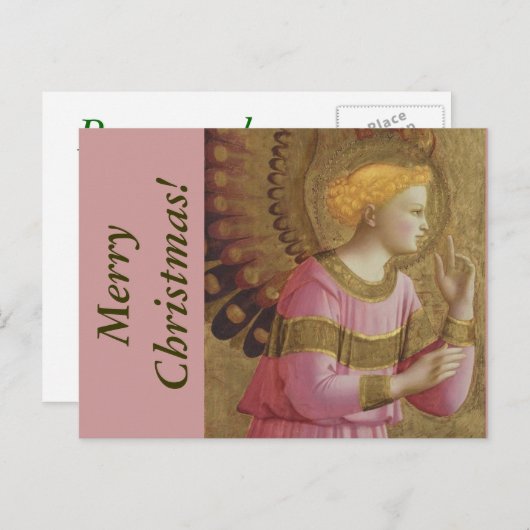 Het briefkaart van Kerstmis van de Engel van (Voorkant / Achterkant)