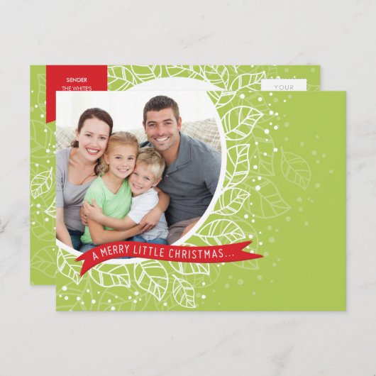 HET BRIEFKAART VAN KERSTMIS VAN DE FOTO:: de (Voorkant / Achterkant)