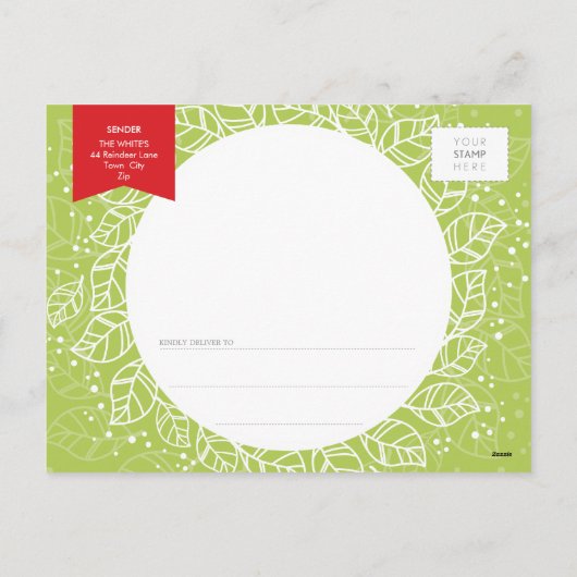 HET BRIEFKAART VAN KERSTMIS VAN DE FOTO:: de (Achterkant)