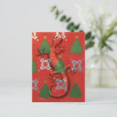 Het briefkaart van Kerstmis van de gekko (Staand voorkant)