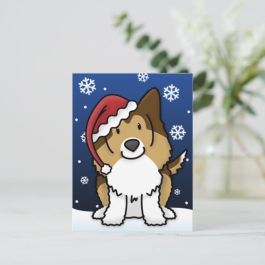 Het Briefkaart van Kerstmis van de Herdershond van (Staand voorkant)