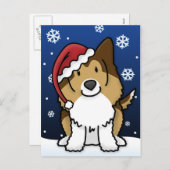 Het Briefkaart van Kerstmis van de Herdershond van (Voorkant / Achterkant)