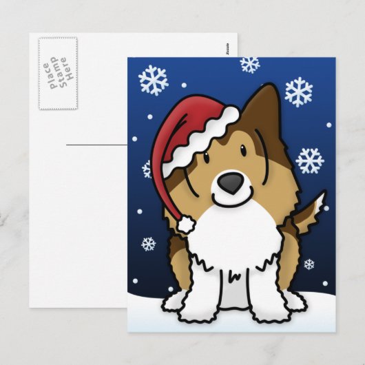 Het Briefkaart van Kerstmis van de Herdershond van (Voorkant / Achterkant)