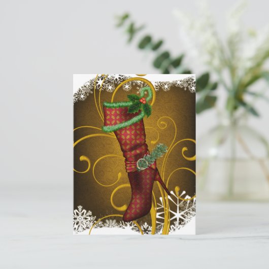 Het Briefkaart van Kerstmis van de Laars van de (Staand voorkant)