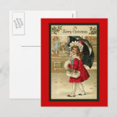 Het Briefkaart van Kerstmis van de Rode "Laag" (Voorkant / Achterkant)