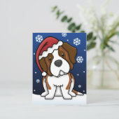 Het Briefkaart van Kerstmis van de Sint-bernard (Staand voorkant)