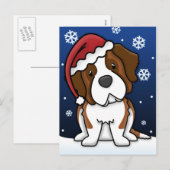 Het Briefkaart van Kerstmis van de Sint-bernard (Voorkant / Achterkant)