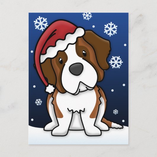 Het Briefkaart van Kerstmis van de Sint-bernard (Voorkant)