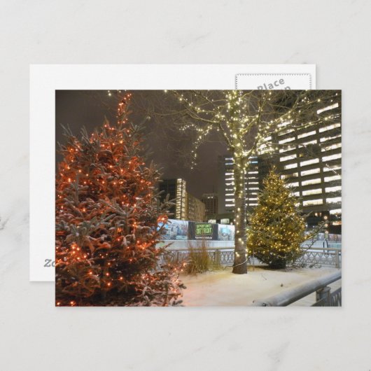 Het Briefkaart van Kerstmis van Detroit (Voorkant / Achterkant)