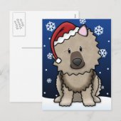 Het Briefkaart van Kerstmis van Keeshond van (Voorkant / Achterkant)
