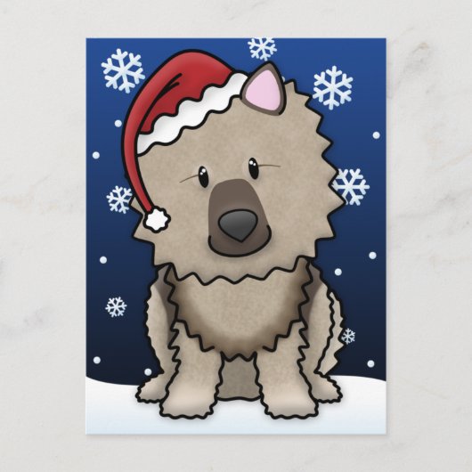 Het Briefkaart van Kerstmis van Keeshond van (Voorkant)
