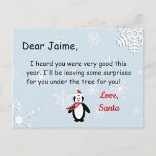 Het Briefkaart van Kerstmis van Kerstman aan een