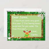 Het Briefkaart van Kerstmis van Kerstman aan een (Voorkant / Achterkant)