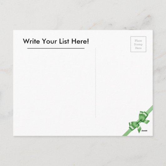 Het Briefkaart van Kerstmis van Kerstman aan een (Achterkant)