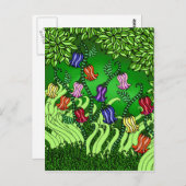 Het Briefkaart van Klokbloemen (Voorkant / Achterkant)