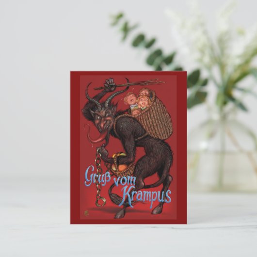 Het briefkaart van Krampus (Staand voorkant)