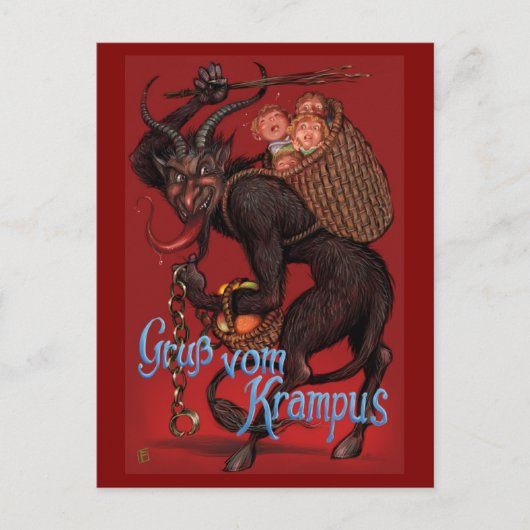 Het briefkaart van Krampus (Voorkant)