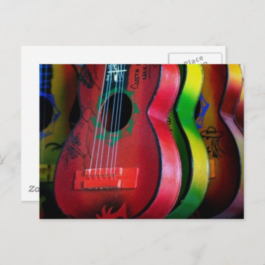Het Briefkaart van Mexico van de Gitaren van het (Voorkant / Achterkant)