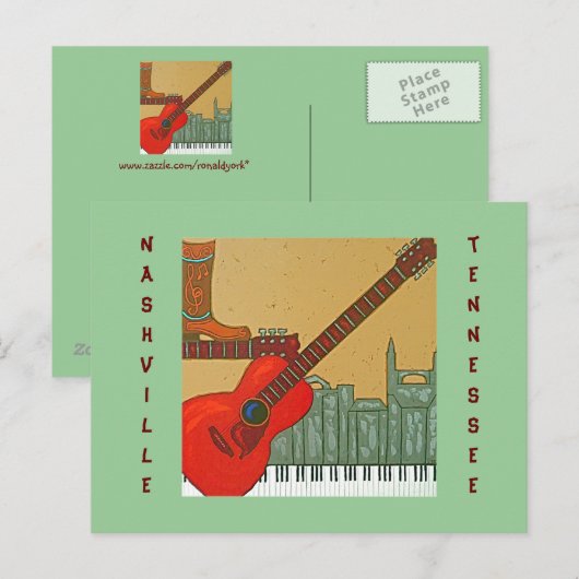 Het briefkaart van Nashville, TN (Voorkant / Achterkant)