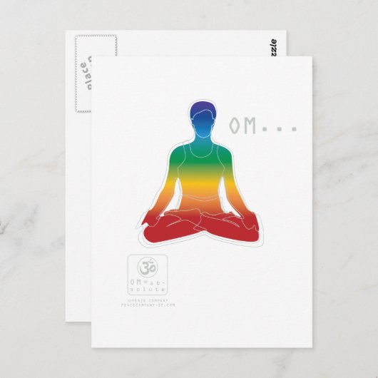 Het Briefkaart van OM Lotus Chakras (Voorkant / Achterkant)