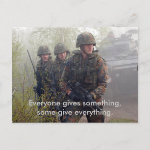 Het Briefkaart van onze troepen ondersteunen