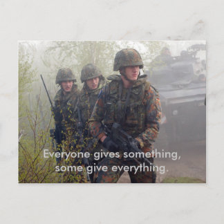 Het Briefkaart van onze troepen ondersteunen