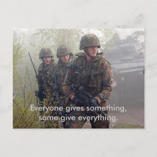 Het Briefkaart van onze troepen ondersteunen (Voorkant)